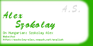 alex szokolay business card